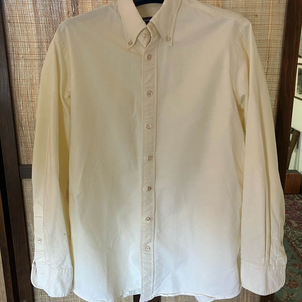 Spier and Mackey Men's Cream Oxford Cloth Button Down Dress Shirt